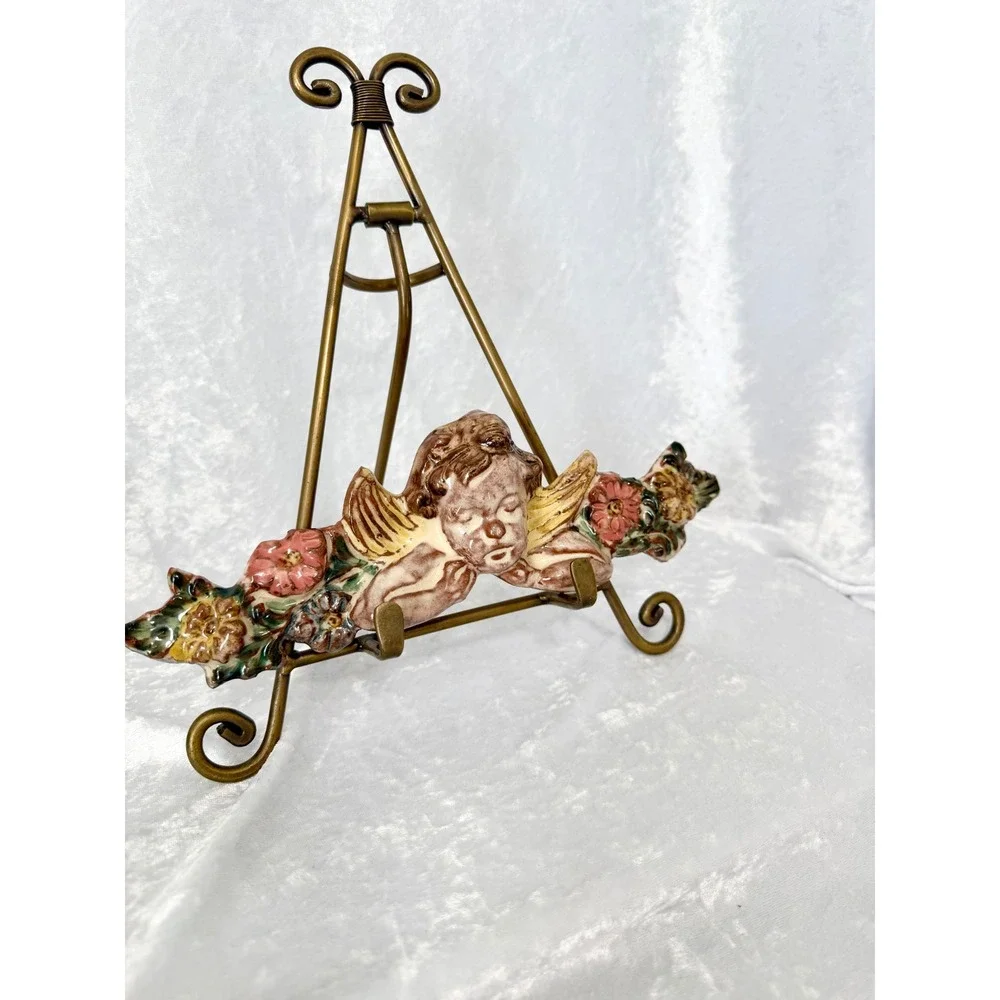 Glazed Terracotta‎ Herrenchiemsee Cherub Wall Plaque Rococo Inspired Germany